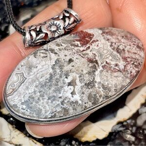 Landscape Crazy Lace Agate Pendant 1 1/2”x2”